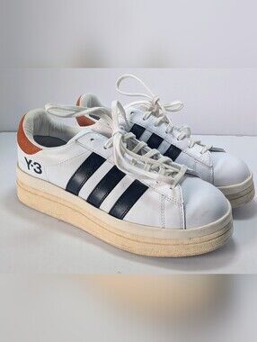 Y-3 Hicho Core White Black Platform Sneakers Leather